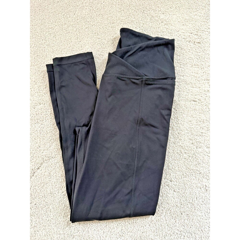 Sweaty Betty Black Crossover Front Leggings with Pocket - Size 6/Small